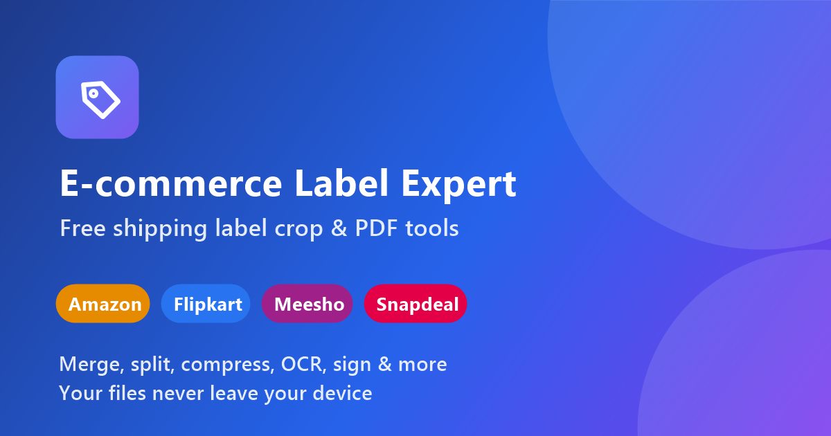 Amazon, Flipkart, Meesho Label Crop | Label Expert